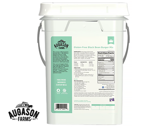 Augason Farms: AF Black Bean Burger Mix Pail